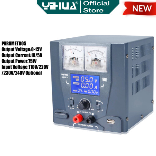 Yihua 1503D Power Supply Digital 15V 5A USB With Super Charger 3.0 ORI