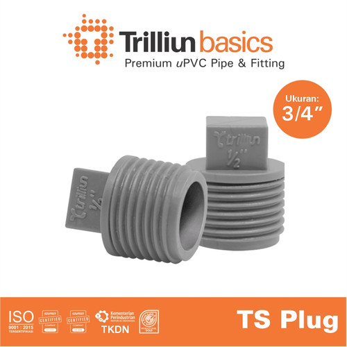 Fitting Pipa uPVC Trilliunbasics TS Plug 3/4" Inch