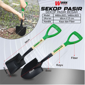 Sekop Pasir Besar Lancip Persegi Skup Besi Skop Taman Kebun Shovel