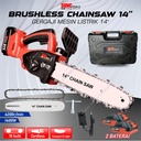 Mesin Gergaji Kayu Baterai 21V Chainsaw Cordless 10" 12" 14" inch SUNC TOOLS