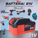 Baterai 21V Batere Batre Mesin Bor Cordless Gerinda Impact Wrench Hammer Drill 21V