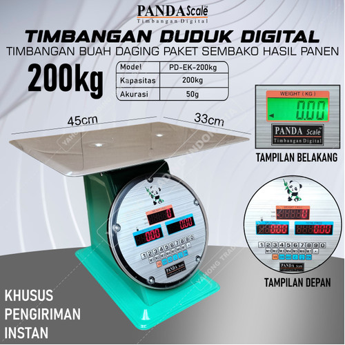 Timbangan Duduk Digital 200kg Timbangan Buah Sayur Barang Paket Panen PANDA SCALE INSTAN
