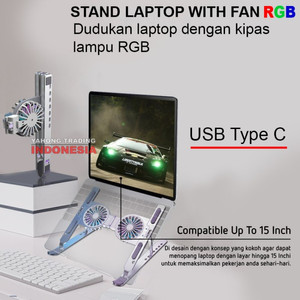 Meja Laptop Stand Laptop Besi Aluminium Kipas Laptop Lipat
