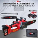 Gergaji Mesin Chainsaw Rantai Cordless Brushless Gergaji Kayu 12 14 inch 12" 14"
