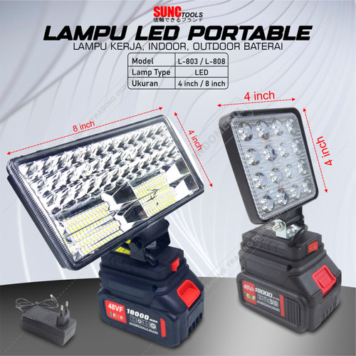 Lampu LED Baterai Portable 4" 8" inch Senter Lampu Camping