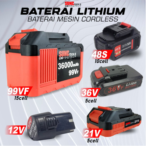 Batere Mesin Bor Cordless Baterai Mesin Impact Gerinda 12V 21V 48V 99V