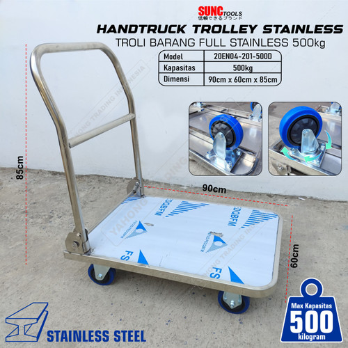 Troli Barang Trolli Stainless Troly Handtruck Trolley 500kg