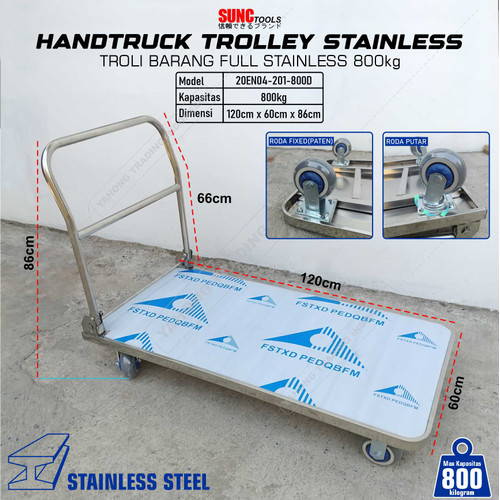 Troli Barang Trolli Stainless Troly Handtruck Trolley 800kg