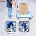 Handtruck Troli Stainless 500kg/Troli Angkut Barang/Trolley 90x60 cm