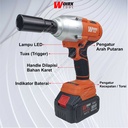 WOIRX TOOL Mesin Impact Wrench Baterai Kunci Shock Pas 88V 88Vf