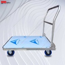 Handtruck Troli Stainless 500kg/Troli Angkut Barang/Trolley 90x60 cm
