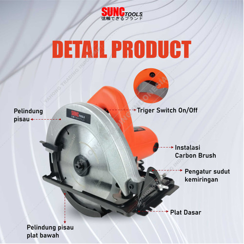 Gergaji Kayu Listrik Circular Saw Mata 7 inch 24T