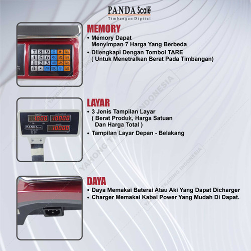 Timbangan Digital PANDA SCALE 40kg 5g Timbangan Buah Sayur Serbaguna