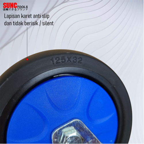 Roda Troli 5 inci 300kg 400kg 500kg 800kg 1 Set Heavy Duty Roda Ban Troly Trolley Barang
