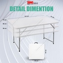 Meja Lipat Jualan Portable Meja Outdoor Indoor Meja Makan Meja Komputer 122cm
