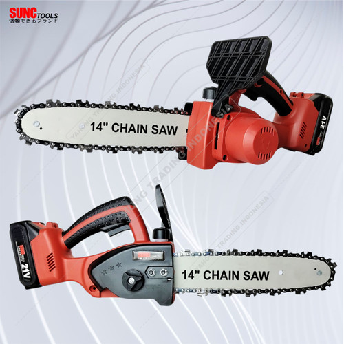 Mesin Gergaji Kayu Baterai 21V Chainsaw Cordless 10" 12" 14" inch SUNC TOOLS