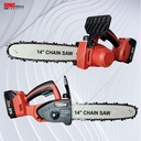 Mesin Gergaji Kayu Baterai 21V Chainsaw Cordless 10" 12" 14" inch SUNC TOOLS