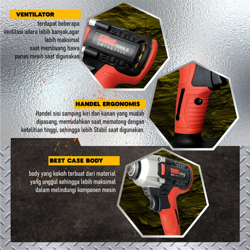 Mesin Impact Wrench Impact Baterai Impek Batere 48VF 48V