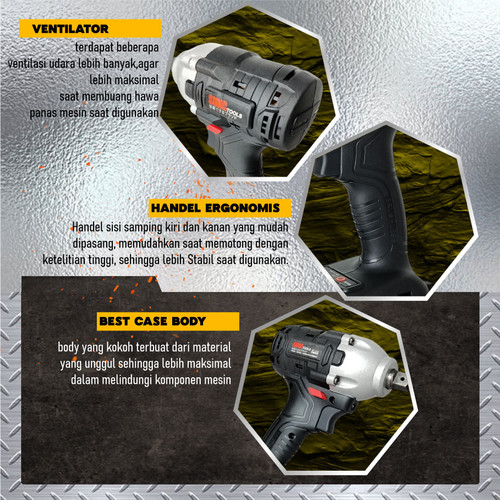 Mesin Impact Wrench Impact Baterai Cordless 48F SUNC TOOLS