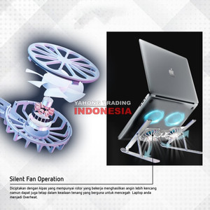 Meja Laptop Stand Laptop Besi Aluminium Kipas Laptop Lipat