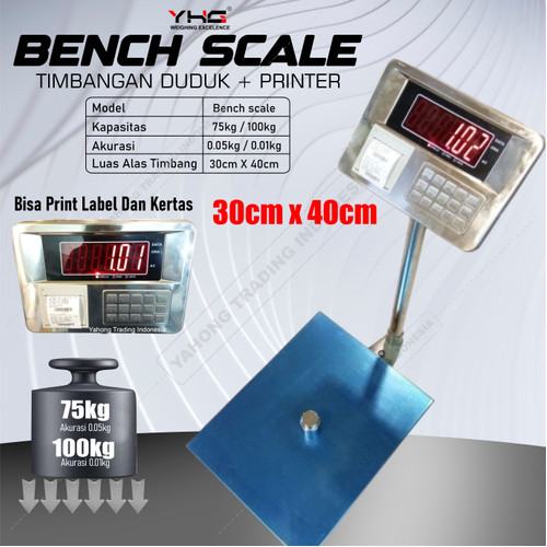 Timbangan Barang Digital Ekspedisi + Printer Label Kertas 75kg 100kg