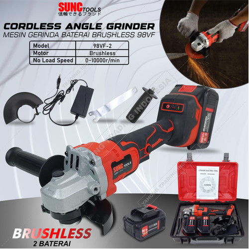 SUNC TOOLS Cordless Angle Grinder Brushless Mesin Gerinda 98Vf