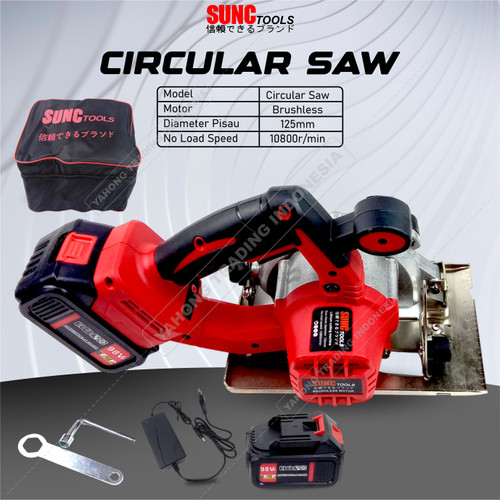 SUNC Brushless Circular Saw Gergaji Bundar Portable 168Vf