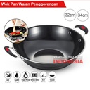 Wok Pan Wajan Penggorengan Anti Lengket Double Handle