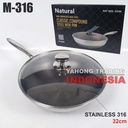 Natural Classic Compound Steel Wok Pan Panci Stainless 316