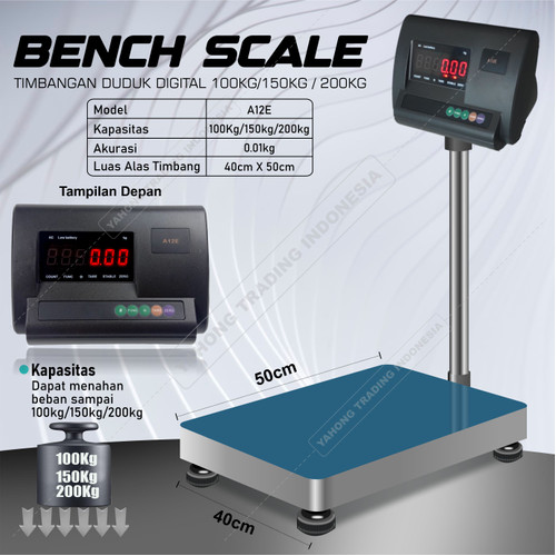 Timbangan Digital A12E Timbangan Barang 40cm x 50cm 100kg 150kg 200kg