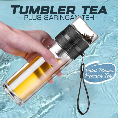 Botol Minum Kaca Termos Tumbler Portable Pemisah Teh