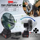 SUNC TOOLS Kipas Angin Besi 8" inch Fan Portable Baterai