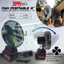 SUNC TOOLS Kipas Angin Besi 6" inch Fan Portable Baterai