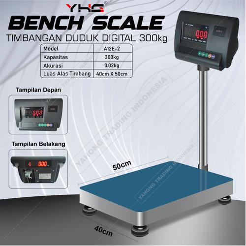 Timbangan Barang Digital Bench Scale A12E Dual Display 300kg