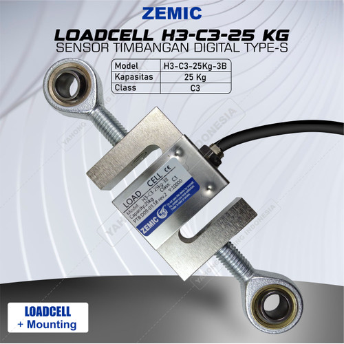 Load Cell ZEMIC H3 C3 25kg Tipe S Loadcell Sensor Timbangan Digital