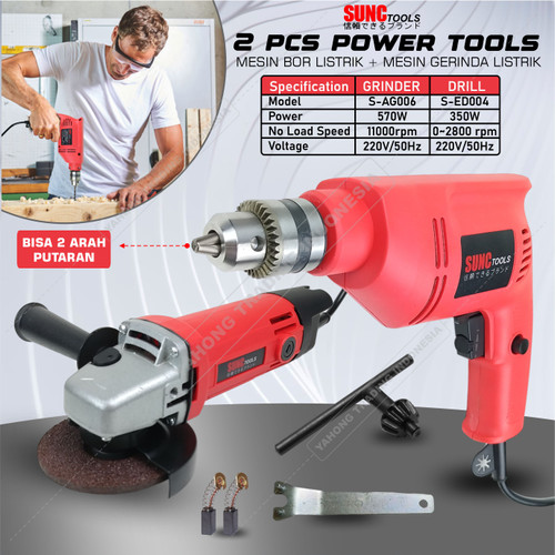 Paket Mesin Gerinda + Mesin Bor Listrik 10mm SUNC TOOLS