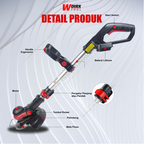 Mesin Potong Rumput BateraiPemotong Rumput Batere Portable WOIRX TOOL