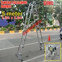 Tangga Teleskopik Double Tangga Lipat Susun 5m 5,6m 6,4m 7,2m 8m