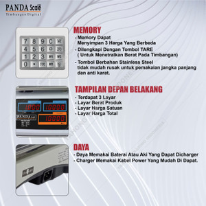 Timbangan Digital PANDA SCALE 40kg 5g Timbangan Laundry Buah Paket