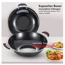 Wok Pan Wajan Penggorengan Anti Lengket Double Handle