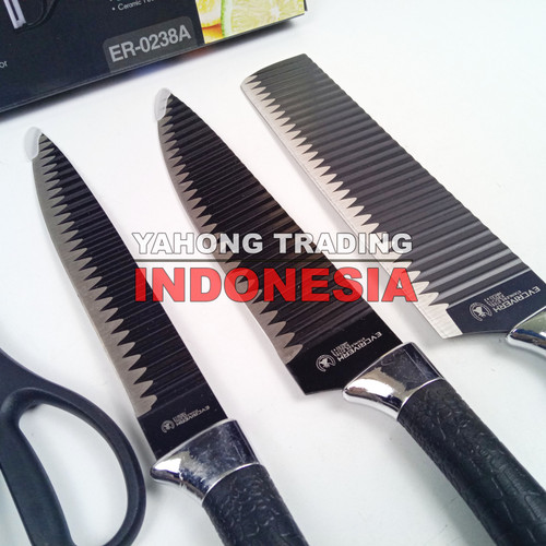 Pisau Dapur Lengkap 6pcs Kitchen Knife Set 6 pcs in 1