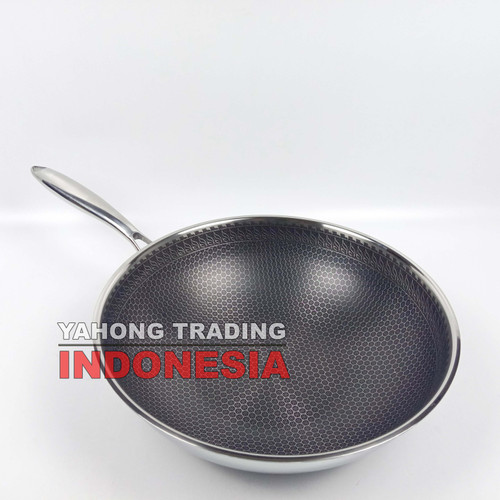 Natural Classic Compound Steel Wok Pan Panci Stainless 316