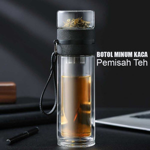 Botol Minum Kaca Termos Tumbler Portable Pemisah Teh