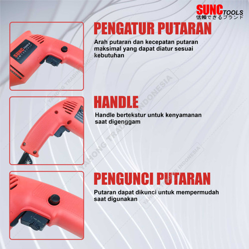 Mesin Gerinda Listrik + Mesin Bor Listrik 10mm SIMDK011 SUNC TOOLS