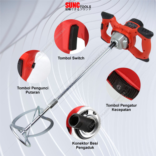 Mesin Pengaduk Cat Semen Makanan Elektrik Elektric Mixer SUNC TOOLS