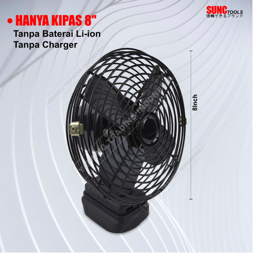 SUNC TOOLS Kipas Angin Besi 8" inch Fan Portable Baterai