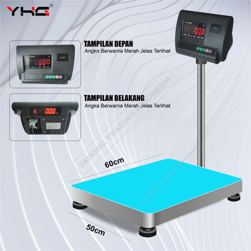 Timbangan Barang Digital YHG A12E DUAL DISPLAY 50cm x 60cm 300kg 500kg