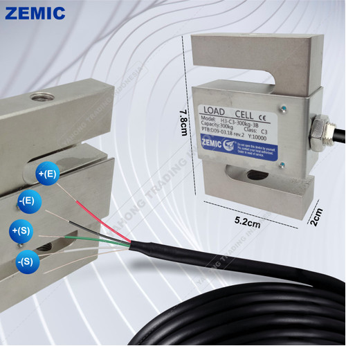 Load Cell ZEMIC H3 C3 300kg Tipe S Loadcell Sensor Timbangan Digital