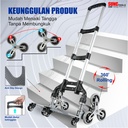 Troli Trolley Lipat Pendaki Tangga Aluminium Alloy Ringan 10 Roda