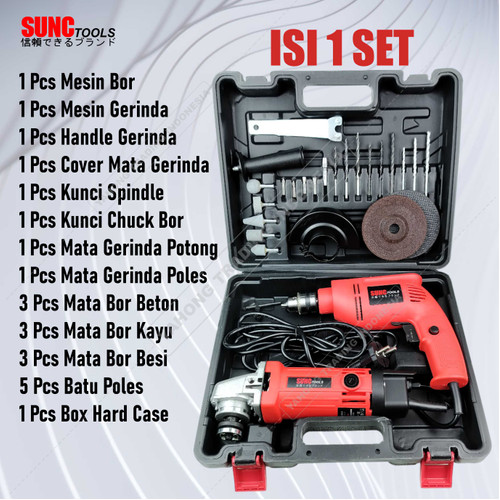 Mesin Gerinda Listrik + Mesin Bor Listrik 10mm SIMDK011 SUNC TOOLS